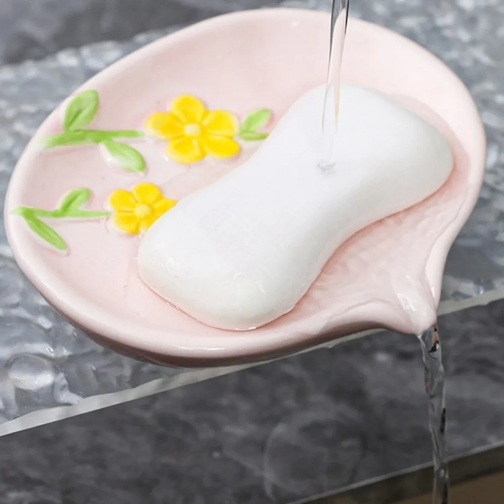 Article Rack Thickened Flower Soap Holder Non Perforated Delicate Soap Dish Light Luxury Ceramic Soap Box Home Decor
Article Rack Thickened Flower Soap Holder Non Perforated Delicate Soap Dish Light Luxury Ceramic Soap Box Home Decor