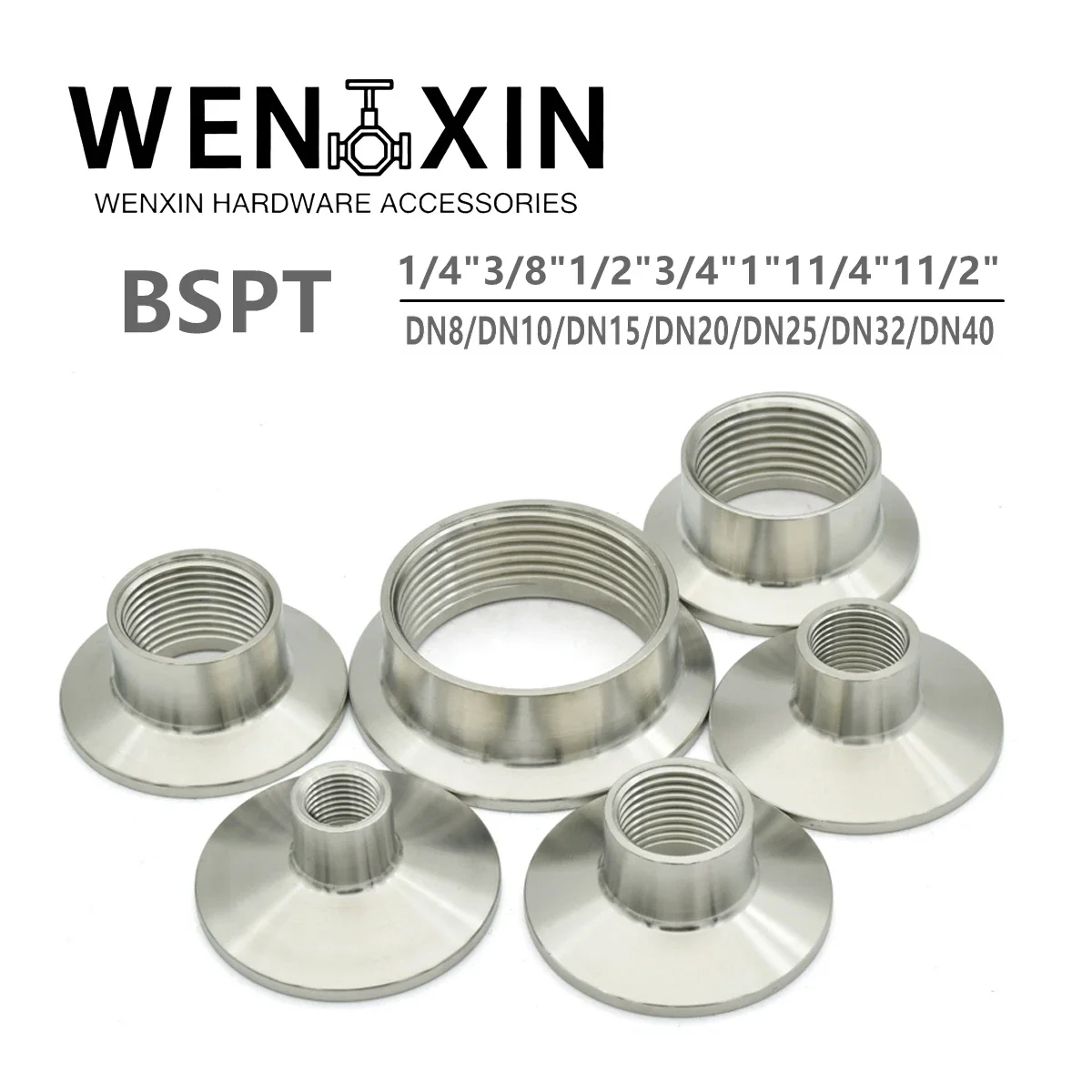 SS304 Short Sanitary Tri Clamp Connector BSPT Female Thread Pipe Adapter Homebrew Beer Brewing Fittings 1/4"-1-1/2"
SS304 Short Sanitary Tri Clamp Connector BSPT Female Thread Pipe Adapter Homebrew Beer Brewing Fittings 1/4"-1-1/2"