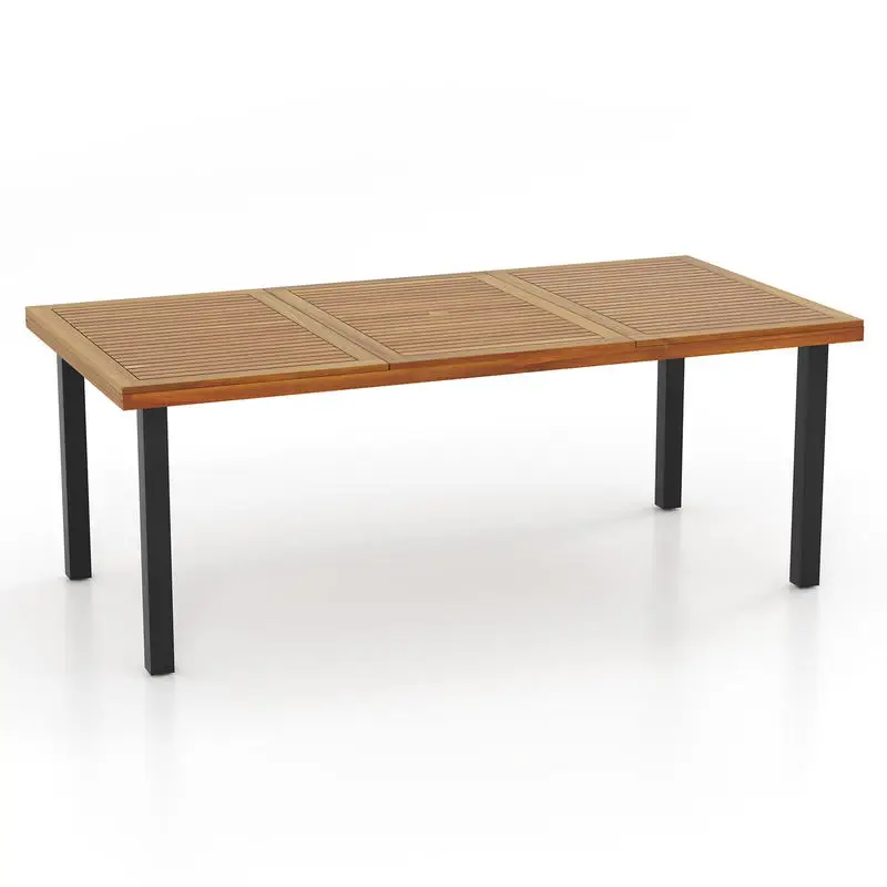79 Inch Outdoor Dining Table, Sturdy Wooden Patio Furniture With 1.9 Inch Umbrella Hole And Adjustable Foot Pads For Garden Yard Gatherings
79 Inch Outdoor Dining Table, Sturdy Wooden Patio Furniture With 1.9 Inch Umbrella Hole And Adjustable Foot Pads For Garden Yard Gatherings