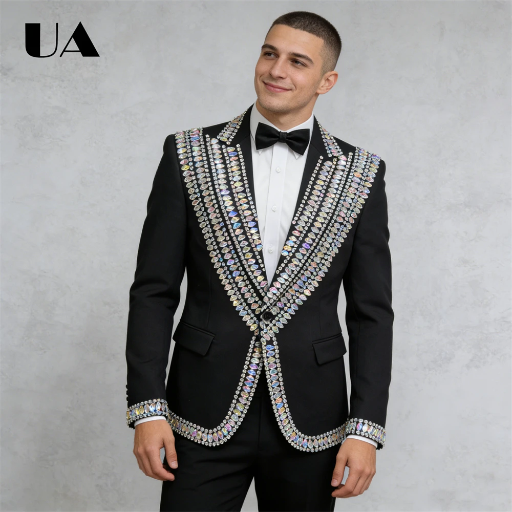 Colorful Crystals Suit Set, Luxury Suit Attire for Formal Evening Prom, Pageant, Performance Costume Suits Jacket Pants
Colorful Crystals Suit Set, Luxury Suit Attire for Formal Evening Prom, Pageant, Performance Costume Suits Jacket Pants