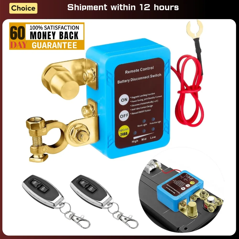 12V 240A Remote Battery Disconnect Control Switch Automatic Power Shut Off Switch For Auto Kill Switch Leakage Protection
12V 240A Remote Battery Disconnect Control Switch Automatic Power Shut Off Switch For Auto Kill Switch Leakage Protection