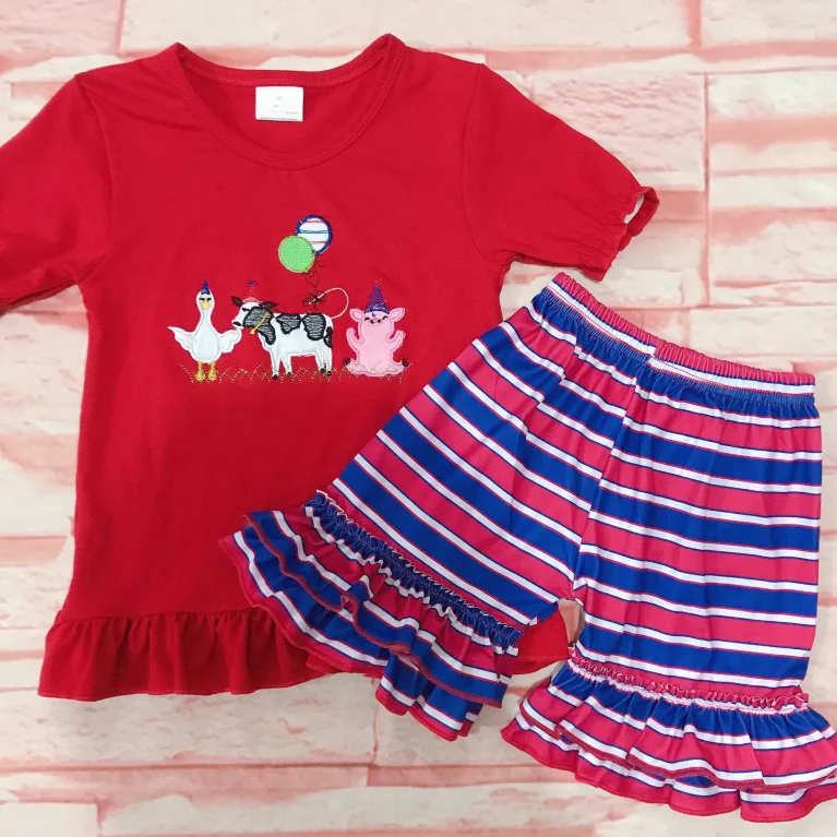 Children Summer Outfit Sets Baby Girl boys Matching Farm Life Embroidery Clothing Sets
Children Summer Outfit Sets Baby Girl boys Matching Farm Life Embroidery Clothing Sets