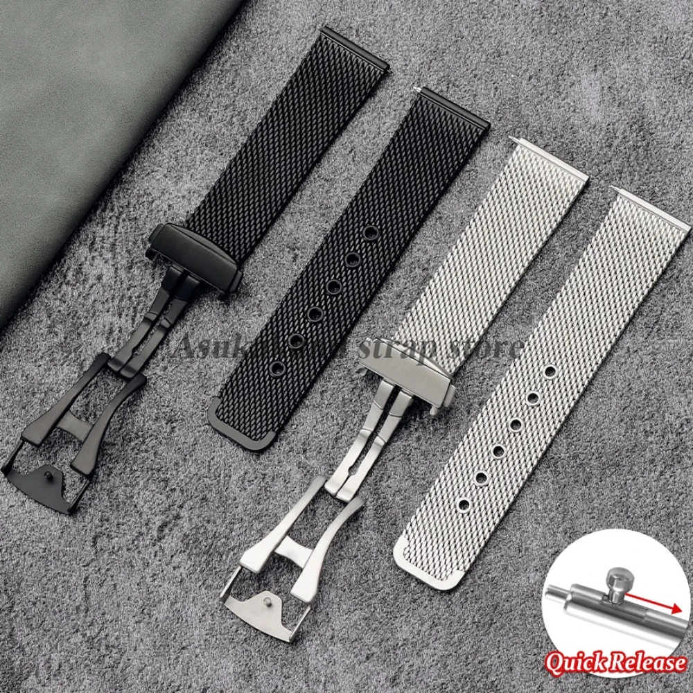 Ремешок для часов из нержавеющей стали 20 мм 22 мм для Omega Seamaster 007, универсальные мужские браслеты с раскладывающейся застежкой, миланский сетчатый стальной браслет
Ремешок для часов из нержавеющей стали 20 мм 22 мм для Omega Seamaster 007, универсальные мужские браслеты с раскладывающейся застежкой, миланский сетчатый стальной браслет