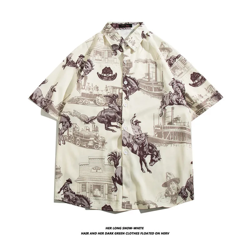 New Beach Hawaiian Ice Silk Printed Loose Short Sleeved Shirt Korean Edition High Quality Lightweight Shirt For Men And Women
New Beach Hawaiian Ice Silk Printed Loose Short Sleeved Shirt Korean Edition High Quality Lightweight Shirt For Men And Women