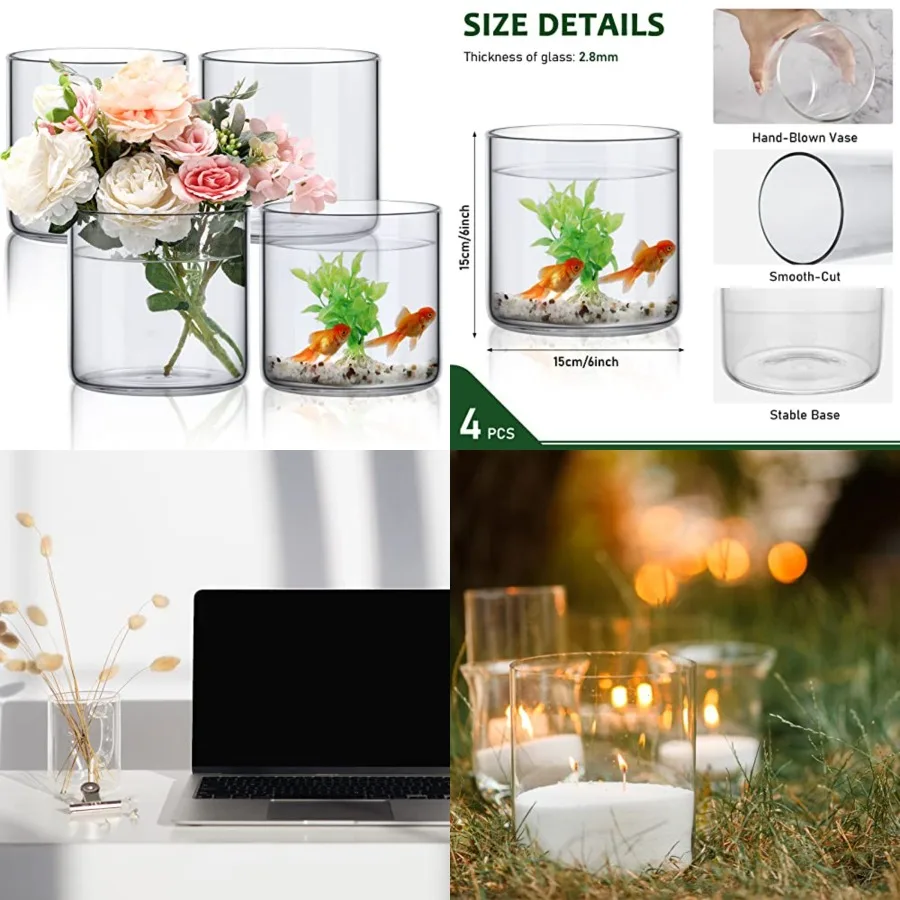 4 Pcs Glass Cylinder Vase Bulk Tall Floating Candle Holders Centerpieces Vases Clear Flower Vase for Table Centerpieces Home We
4 Pcs Glass Cylinder Vase Bulk Tall Floating Candle Holders Centerpieces Vases Clear Flower Vase for Table Centerpieces Home We