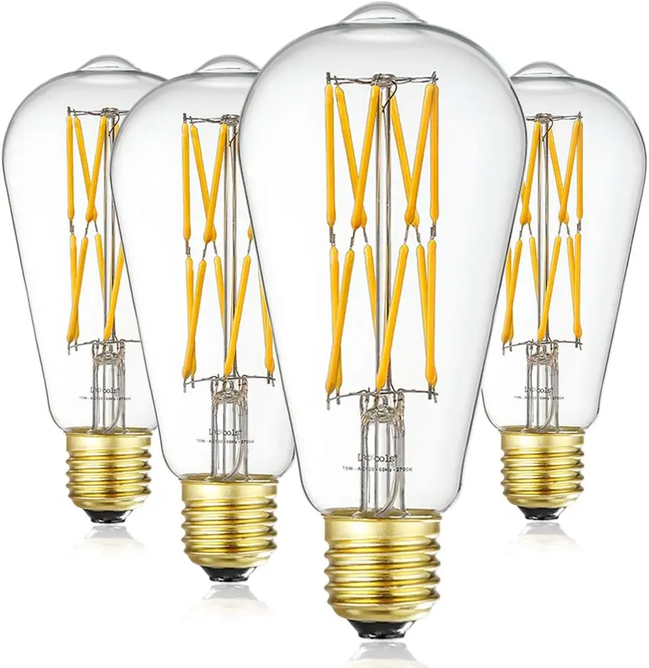 Vintage 10W LED Edison Bulb Dimmable, 100W Equivalent, 1200LM, Warm White 2700K, E26, Pack of 4
Vintage 10W LED Edison Bulb Dimmable, 100W Equivalent, 1200LM, Warm White 2700K, E26, Pack of 4
