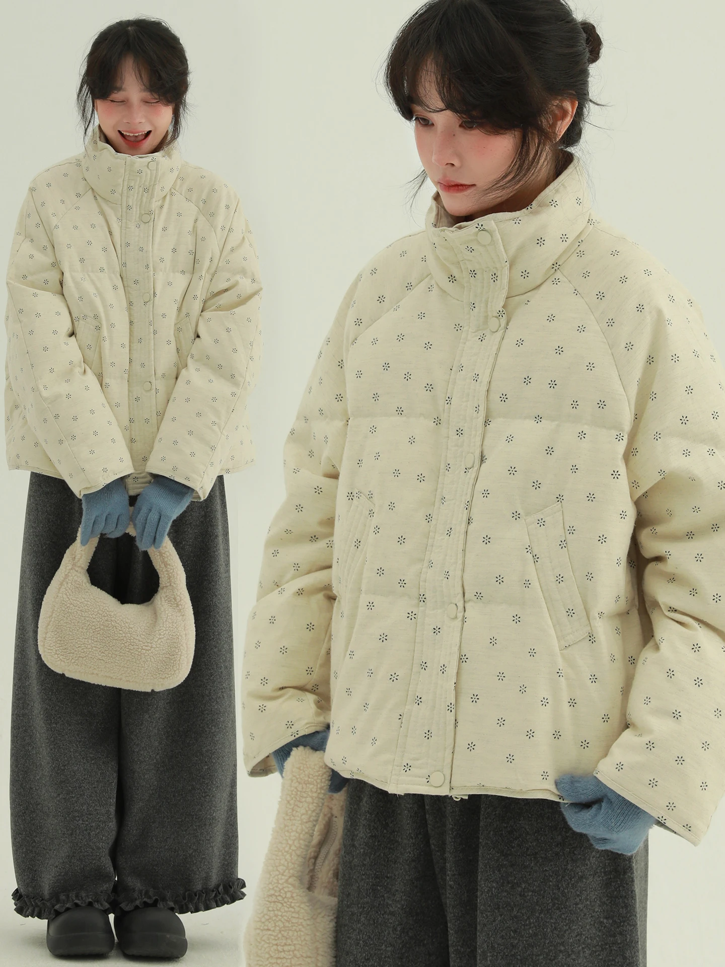 Rare ort Floral Print Stand Collar down Jaet Warm Outerwear for Women Thiened White Du Feather Casual Sle Winter Coat
Rare ort Floral Print Stand Collar down Jaet Warm Outerwear for Women Thiened White Du Feather Casual Sle Winter Coat