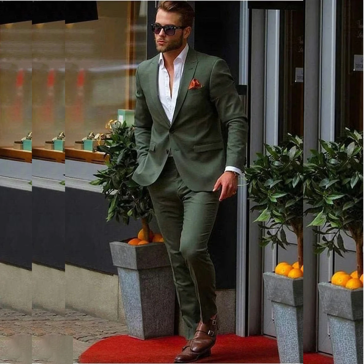 STEVDITG Green Men Suits Blazer Single Breasted Peak Lapel Elegant Full Set Formal 2 Piece Jacket Pants Luxury Daily Clothing
STEVDITG Green Men Suits Blazer Single Breasted Peak Lapel Elegant Full Set Formal 2 Piece Jacket Pants Luxury Daily Clothing
