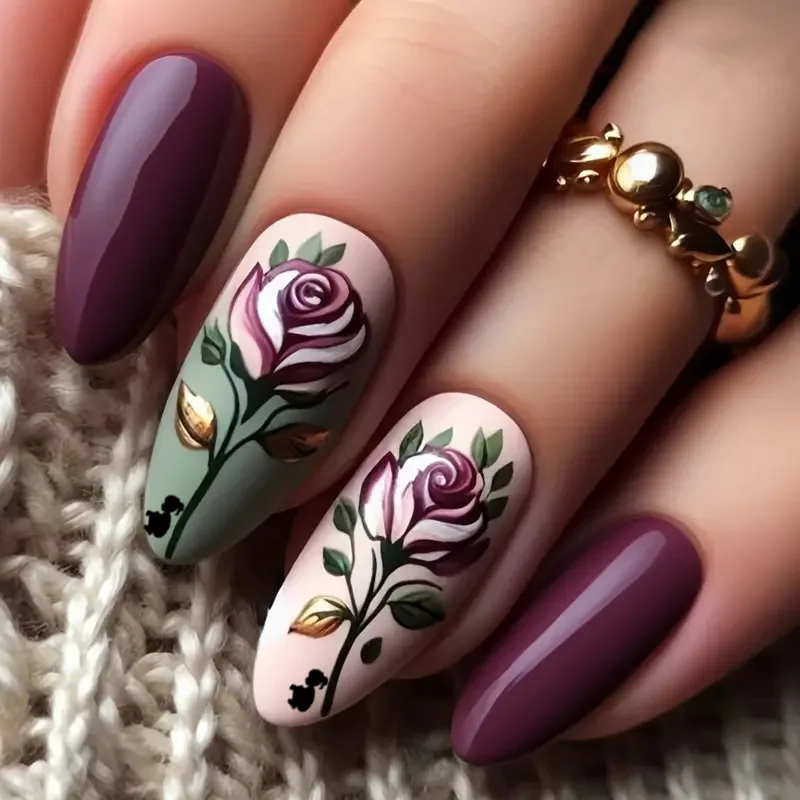 24pcs Flower Design Press on Nails Art Purple Full Cover Manicure Almond False Nails Sets Datachable Mid-length Fake Nail Tips
24pcs Flower Design Press on Nails Art Purple Full Cover Manicure Almond False Nails Sets Datachable Mid-length Fake Nail Tips