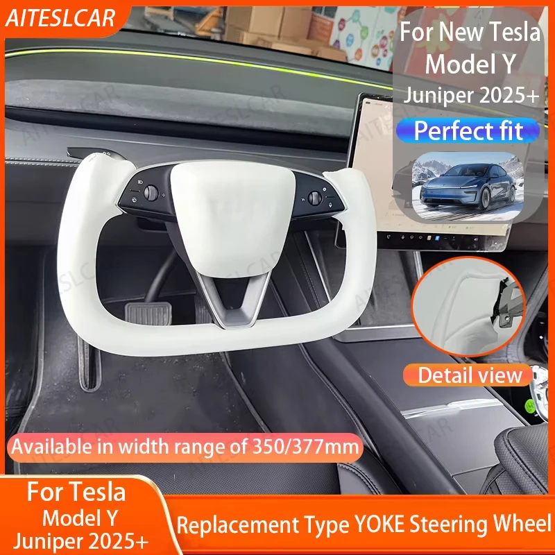 For New Tesla Model Y Juniper 2025+ 350mm/377mm Yoke Handle Steering Wheel With Heating NAPP Leather Steering Wheel Accessories
For New Tesla Model Y Juniper 2025+ 350mm/377mm Yoke Handle Steering Wheel With Heating NAPP Leather Steering Wheel Accessories
