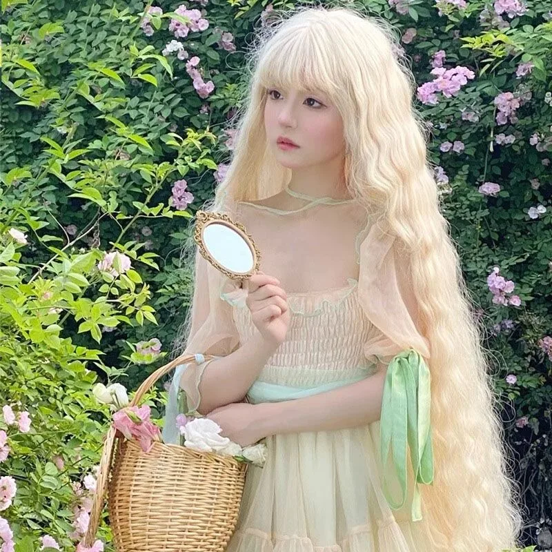 Rapunzel Synthetic Wig Female Full Headband Long Curly Hair Lolita Golden Wigs Simulation Natural Cosplay Glueless Wig For Women
Rapunzel Synthetic Wig Female Full Headband Long Curly Hair Lolita Golden Wigs Simulation Natural Cosplay Glueless Wig For Women