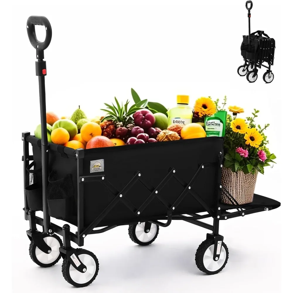 Folding Wagon Cart with Wheels and Tailgate, 330 lbs 120 l Capacity, Adjustable Handle, Portable Collapsible Utility Wagon Cart
Folding Wagon Cart with Wheels and Tailgate, 330 lbs 120 l Capacity, Adjustable Handle, Portable Collapsible Utility Wagon Cart