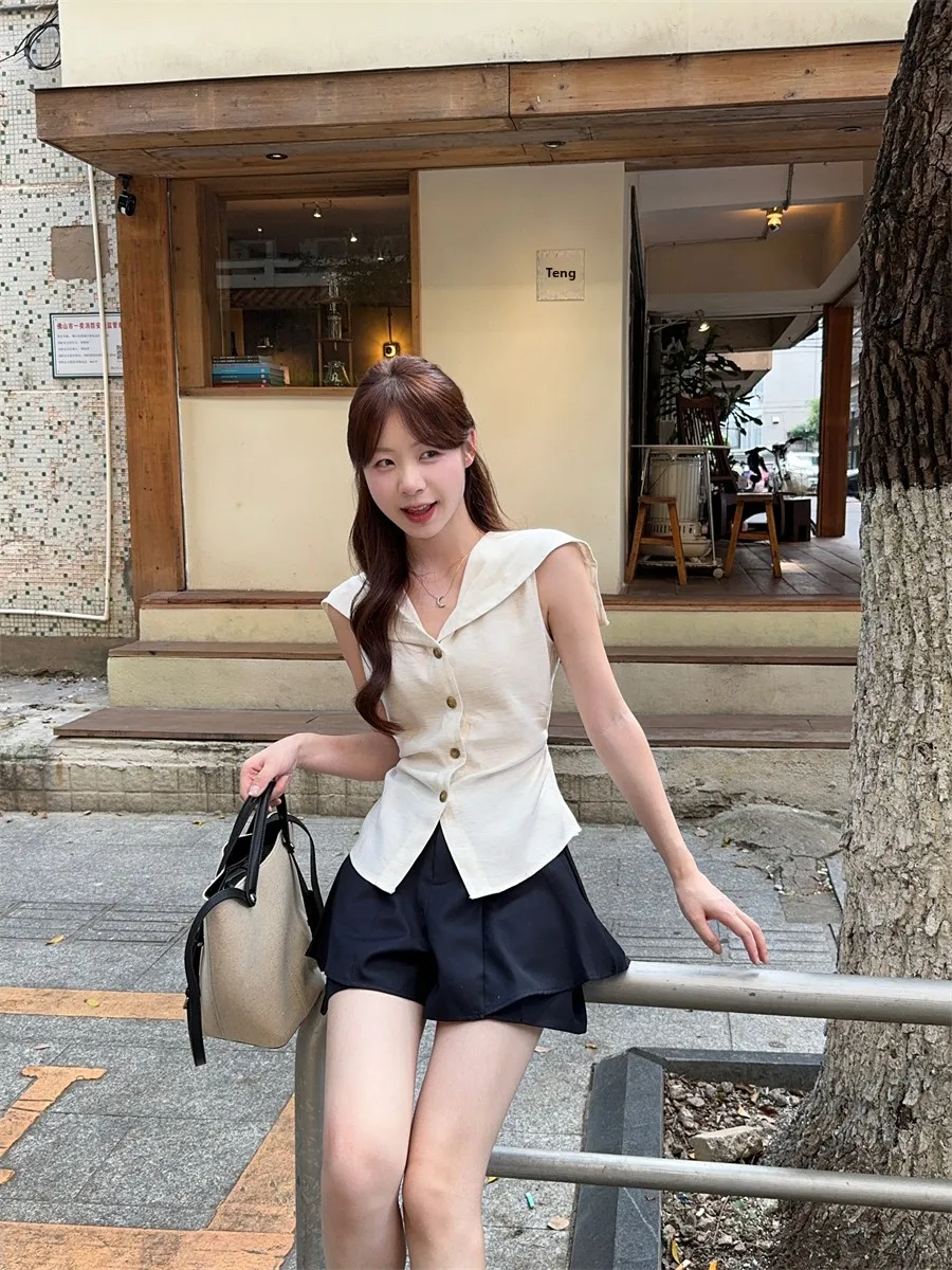 Retro High Waist Half Skirt Set Women's Sleeveless Vest Summer Slimming Fashionable Two-Piece Ensemble Kumikumi Style
Retro High Waist Half Skirt Set Women's Sleeveless Vest Summer Slimming Fashionable Two-Piece Ensemble Kumikumi Style