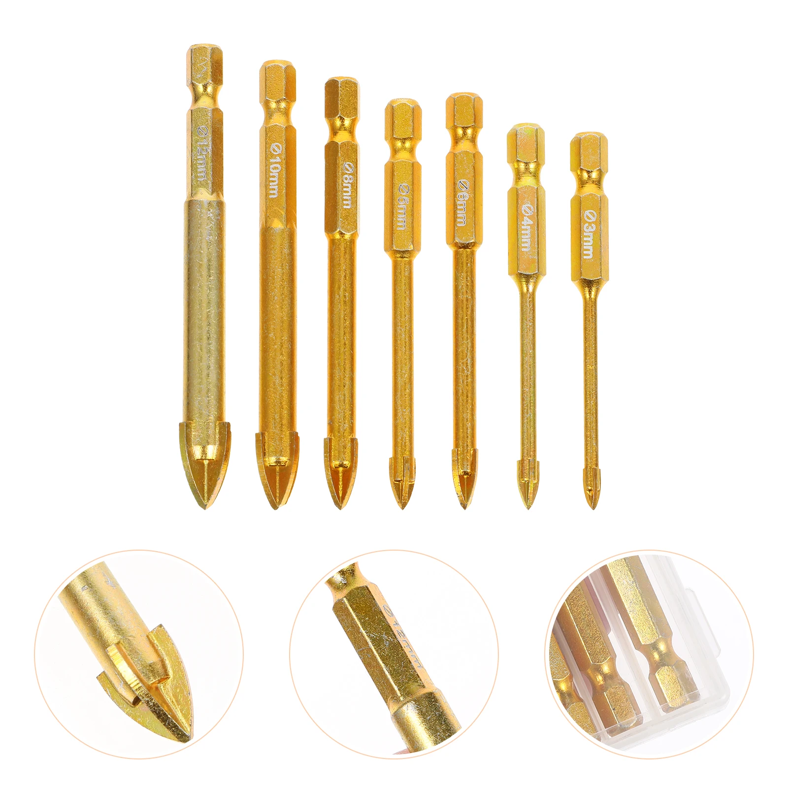 7 pcs Tile Drill Bits Ceramic Triangle Cemented Carbide Drilling Bits Wear Resistant Corrosion Proof For Glass Concrete Wood
7 pcs Tile Drill Bits Ceramic Triangle Cemented Carbide Drilling Bits Wear Resistant Corrosion Proof For Glass Concrete Wood