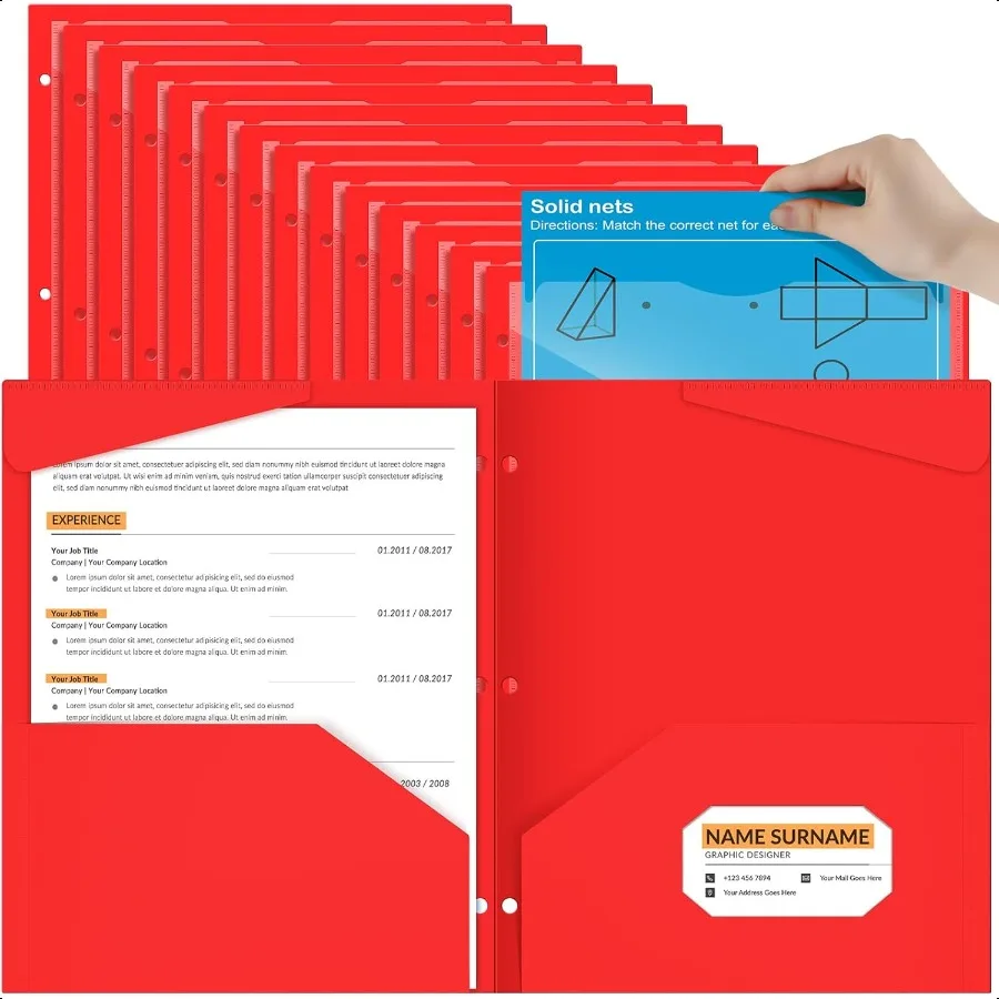 60 Pack 2 Pocket Folders with Clear Front Pocket 3 Hole Punched Plastic Heavy Duty Folders for 3 Ring Binder for 11 x 9 Inch Pa
60 Pack 2 Pocket Folders with Clear Front Pocket 3 Hole Punched Plastic Heavy Duty Folders for 3 Ring Binder for 11 x 9 Inch Pa