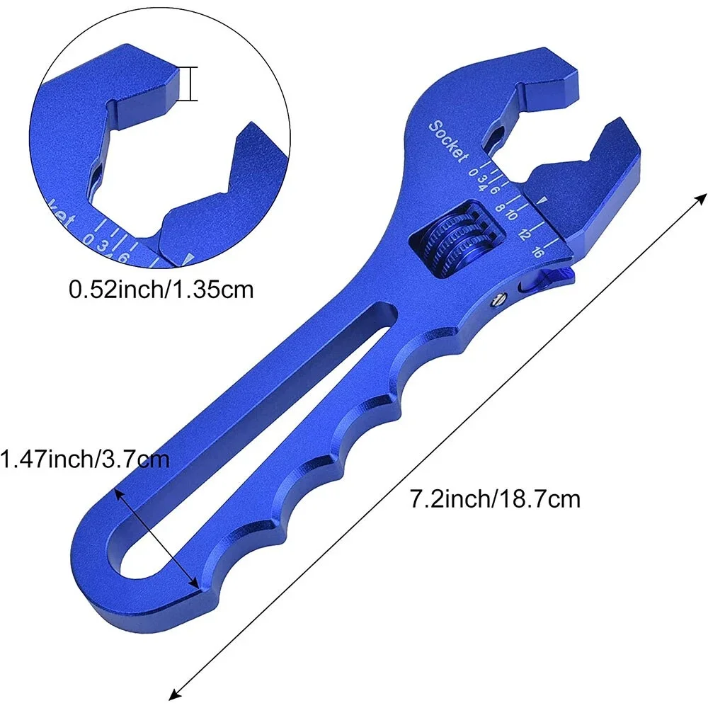 3AN-16AN Adjustable Fitting Wrench Aluminum For An Hose Adapters Ends Spanner Blue
3AN-16AN Adjustable Fitting Wrench Aluminum For An Hose Adapters Ends Spanner Blue