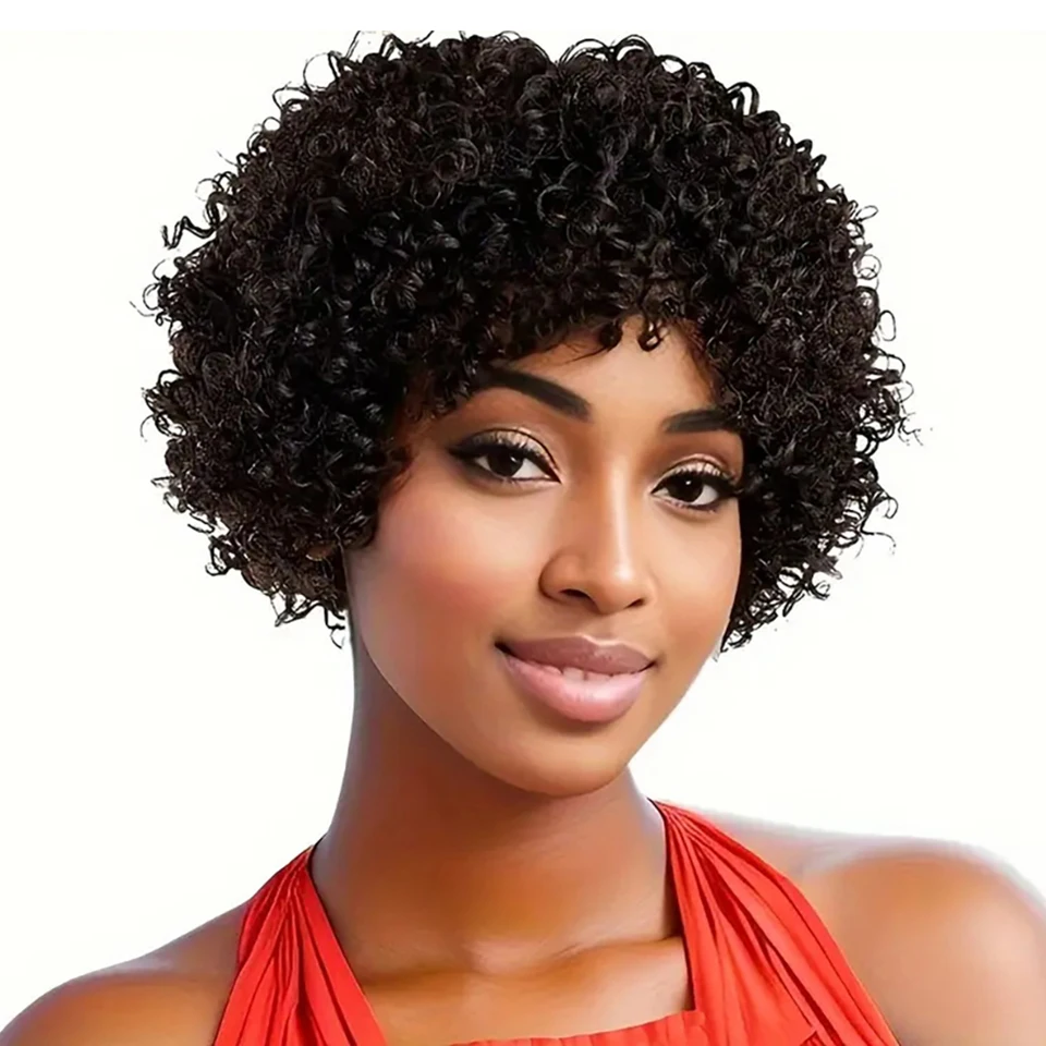 Short Curly Pixie Cut Bob Human Hair Wig Full Machine Made Wig Brown Water Wave Curly Bob Wigs Human Hair For Black Women Hair
Short Curly Pixie Cut Bob Human Hair Wig Full Machine Made Wig Brown Water Wave Curly Bob Wigs Human Hair For Black Women Hair