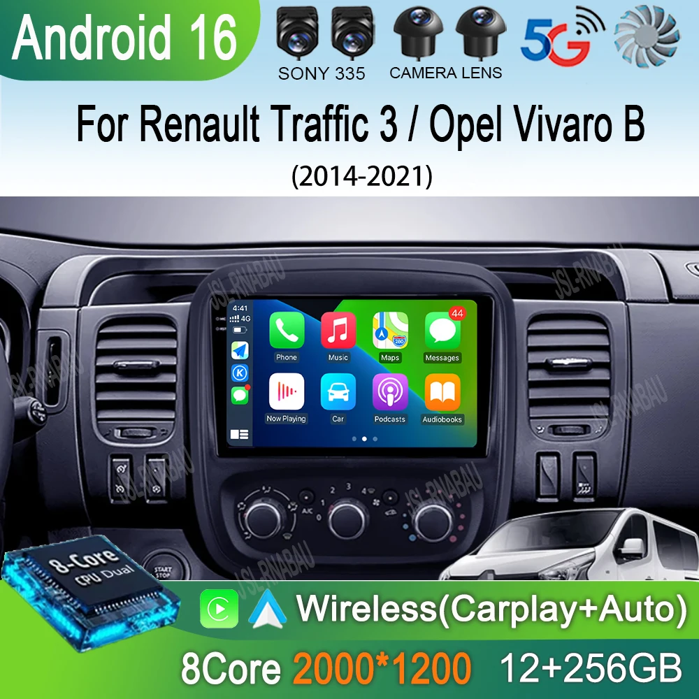 Автомагнитола Android 16 для Renault Traffic 3 2014-2021 и Opel Vivaro B 2014-2018, 2 DIN, 4G, GPS-навигация, Carplay, мультимедийный плеер
Автомагнитола Android 16 для Renault Traffic 3 2014-2021 и Opel Vivaro B 2014-2018, 2 DIN, 4G, GPS-навигация, Carplay, мультимедийный плеер