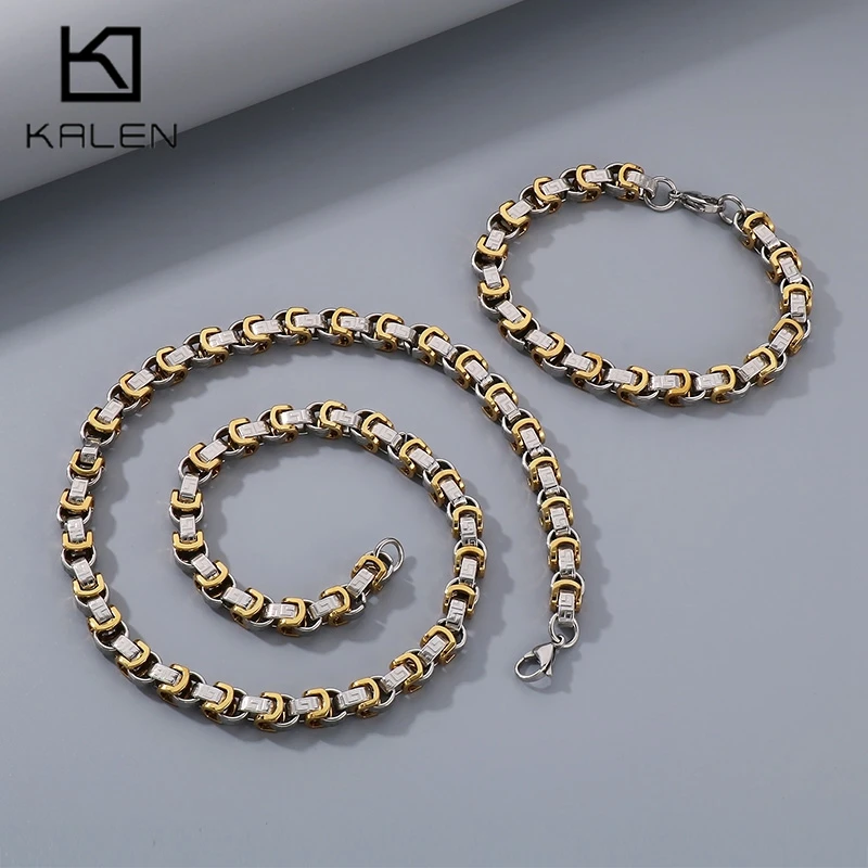 Hip Hop Stainless Steel Double Color Sectional Chain Jewelry Set for Men 8MM Vintage Totem Imperial Chain Bracelet Necklace Gift
Hip Hop Stainless Steel Double Color Sectional Chain Jewelry Set for Men 8MM Vintage Totem Imperial Chain Bracelet Necklace Gift