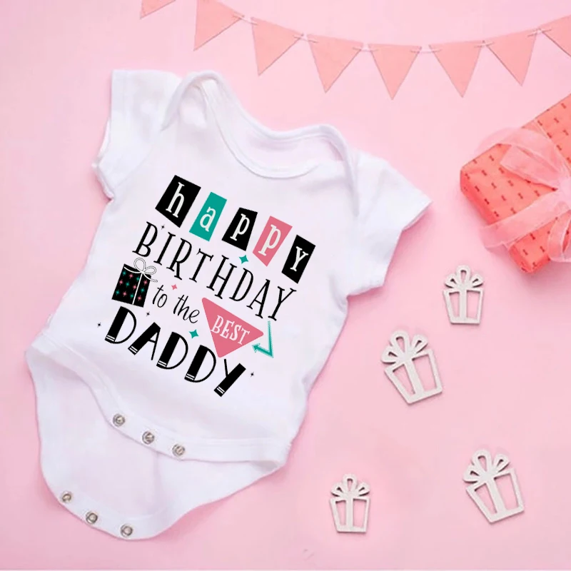 Happy Birthday To The Best Daddy Baby Bodysuit White Cotton Summer Baby Romper Clothing Best Gift for Dad
Happy Birthday To The Best Daddy Baby Bodysuit White Cotton Summer Baby Romper Clothing Best Gift for Dad