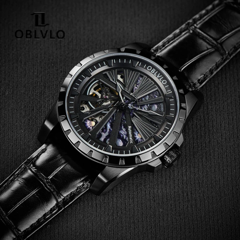 OBLVLO черный скелет мужские автоматические механические часы 24 камня Seiko NH70A механизм сапфировое стекло 64 часа часы с запасом хода
OBLVLO черный скелет мужские автоматические механические часы 24 камня Seiko NH70A механизм сапфировое стекло 64 часа часы с запасом хода