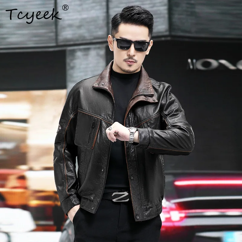 Tcyeek Real Leather Jacket Men Oil Wax Top Layer Cowhide Coat Autumn Clothes Hunting Outfit Mens Coats Trendy Jaqueta De Couro
Tcyeek Real Leather Jacket Men Oil Wax Top Layer Cowhide Coat Autumn Clothes Hunting Outfit Mens Coats Trendy Jaqueta De Couro