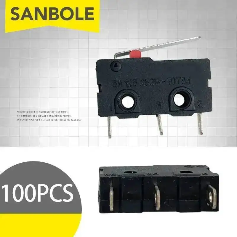 100pcs Limit Switch Micro Long Handle 3 Pins 5A 125 250VAC Contact Medium Size Black Control Circuit KW11-3Z-2
100pcs Limit Switch Micro Long Handle 3 Pins 5A 125 250VAC Contact Medium Size Black Control Circuit KW11-3Z-2