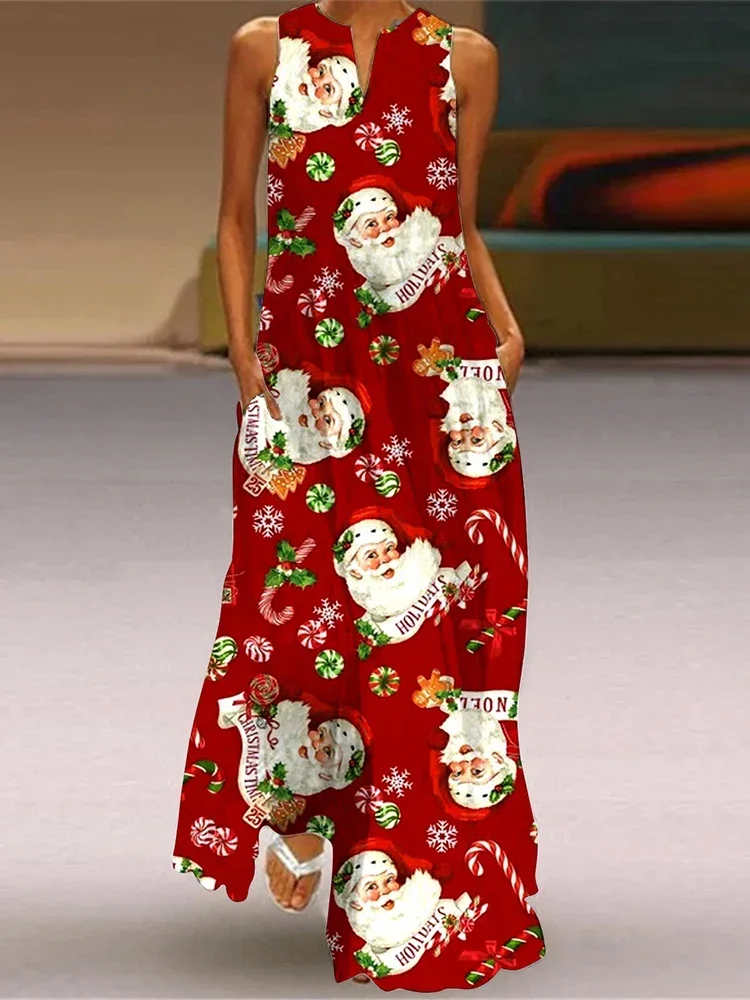 Модные рождественские длинные платья, женское длинное платье с рисунком Санта-Клауса и принтом, сексуальное платье без рукавов с v-образным вырезом, Vestidos
Модные рождественские длинные платья, женское длинное платье с рисунком Санта-Клауса и принтом, сексуальное платье без рукавов с v-образным вырезом, Vestidos
