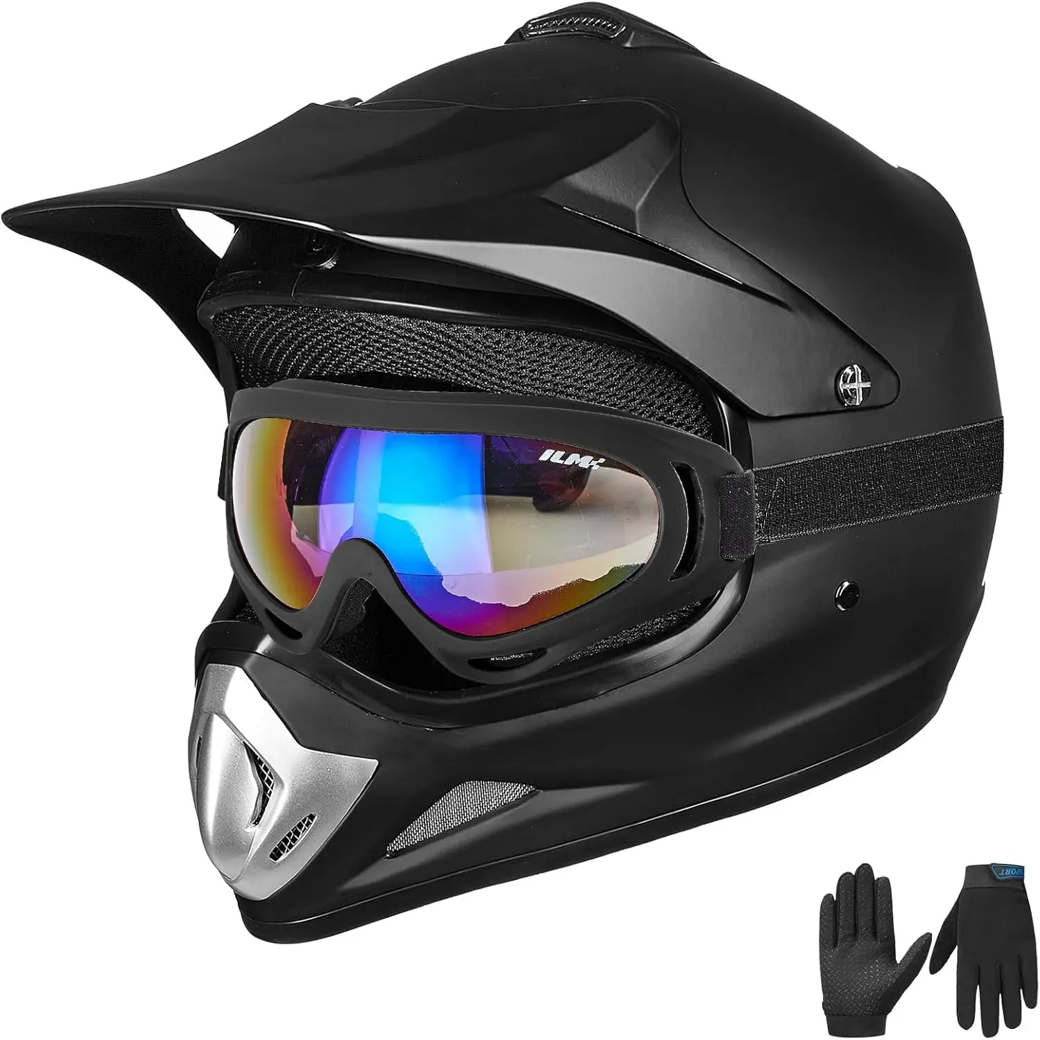 Youth Dirt Bike Helmet ATV Motocross DOT Off-road Full Face Protective with Goggles Gloves Matte Black Large
Youth Dirt Bike Helmet ATV Motocross DOT Off-road Full Face Protective with Goggles Gloves Matte Black Large