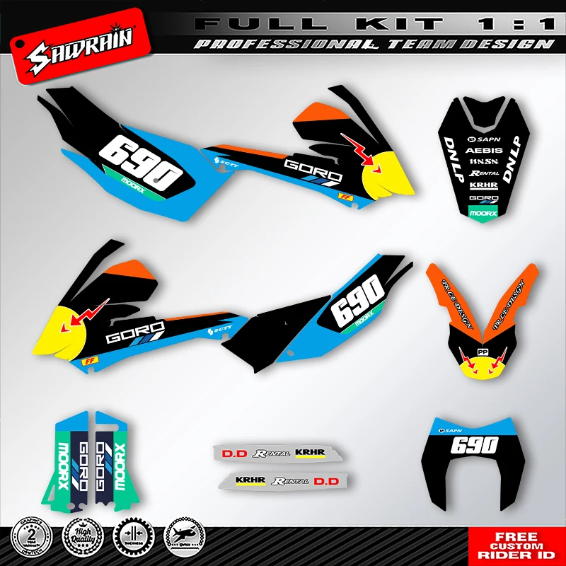 Sawrain Motorcycle Graphics Backgrounds Decals Stickers Kit Number Name Custom For KTM LC4 SMC690 2008 2009 2010 2011 002
Sawrain Motorcycle Graphics Backgrounds Decals Stickers Kit Number Name Custom For KTM LC4 SMC690 2008 2009 2010 2011 002