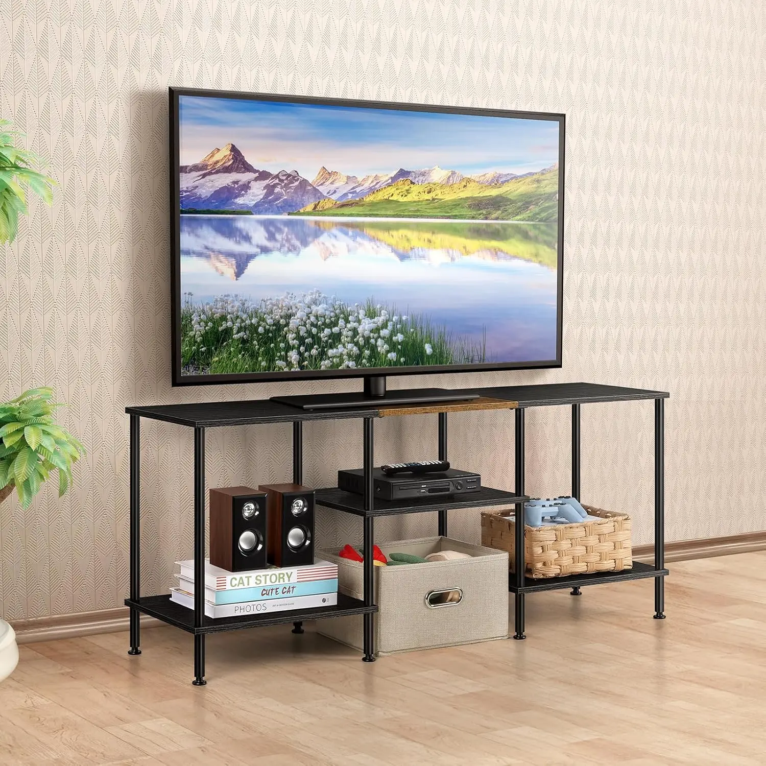 50 Inch TV Stand with Storage, Black Entertainment Center for Living Room, Fits 43-32 Inch TVs, Console Table for Bedroom Office
50 Inch TV Stand with Storage, Black Entertainment Center for Living Room, Fits 43-32 Inch TVs, Console Table for Bedroom Office