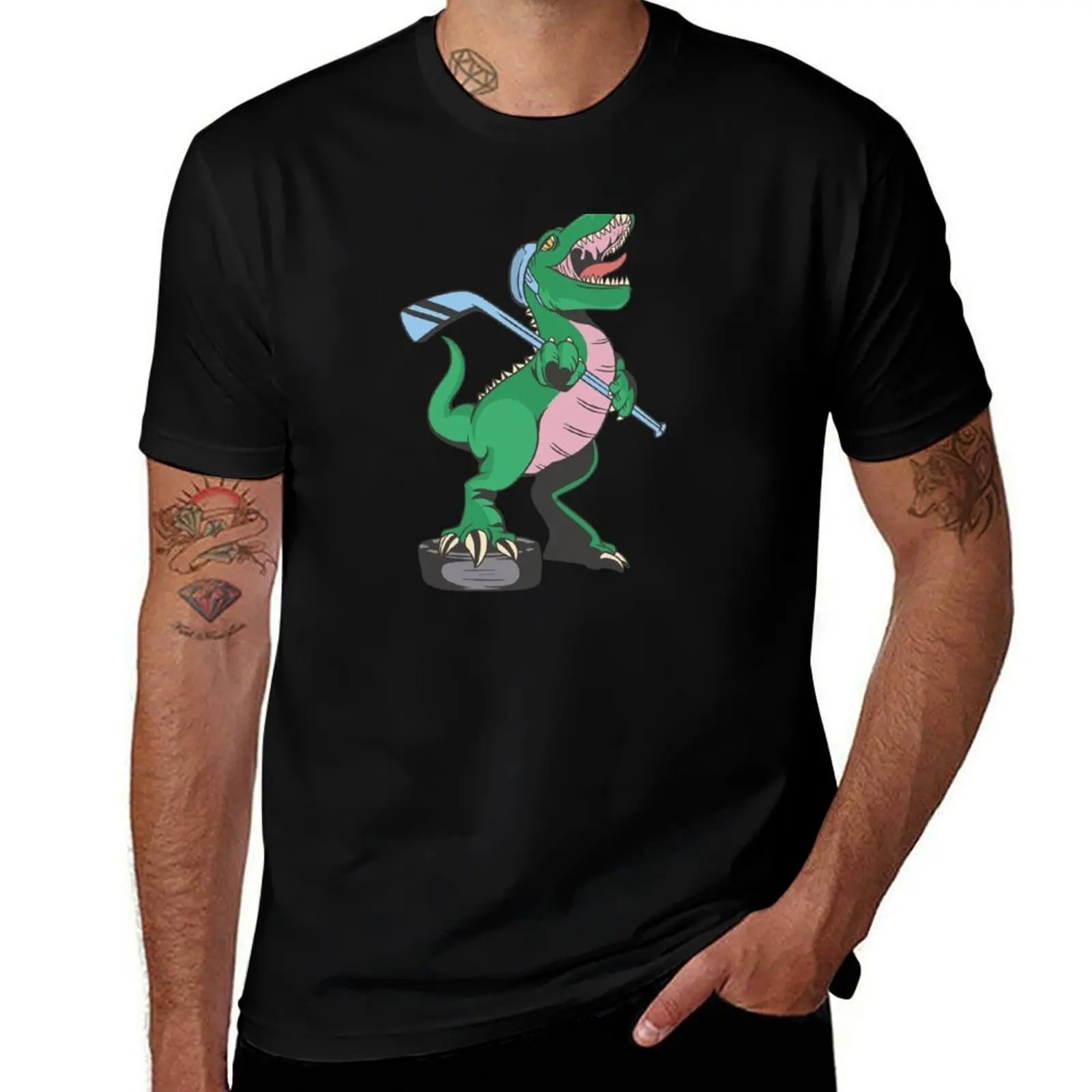 Dinosaur Ice Hockey T-Shirt Minimalist Plain Crew Neck T-Shirt
Dinosaur Ice Hockey T-Shirt Minimalist Plain Crew Neck T-Shirt