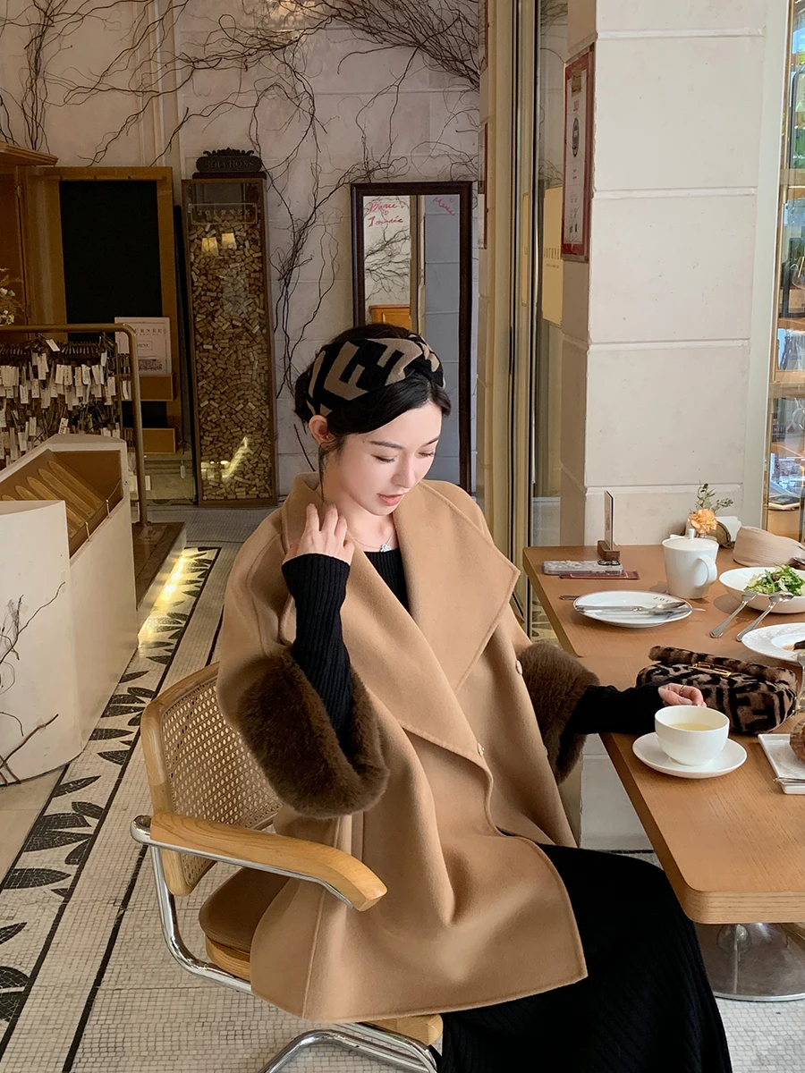 Пальто Lazy Zoe с меховыми манжетами и длинным рукавом, шерстяное, женское, весна-осень-зима, модная верхняя одежда
Пальто Lazy Zoe с меховыми манжетами и длинным рукавом, шерстяное, женское, весна-осень-зима, модная верхняя одежда