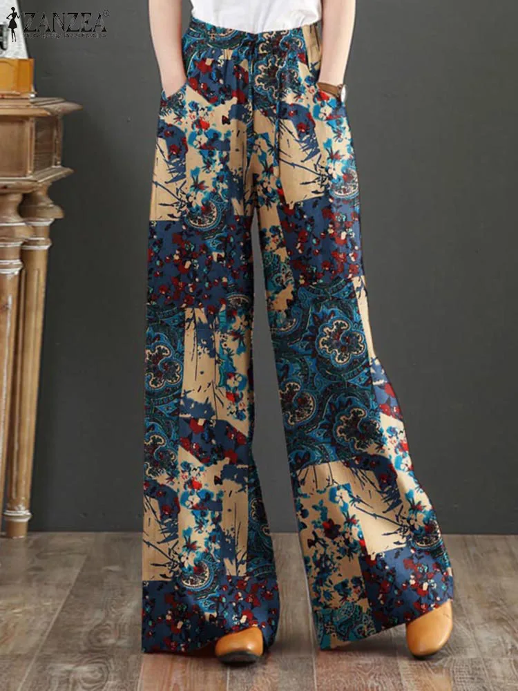 Vintage Floral Printed Long Pants ZANZEA SummerWomen Wide Leg Trousers Casual Loose Cotton Pantalon Autumn Pantalon Oversize
Vintage Floral Printed Long Pants ZANZEA SummerWomen Wide Leg Trousers Casual Loose Cotton Pantalon Autumn Pantalon Oversize
