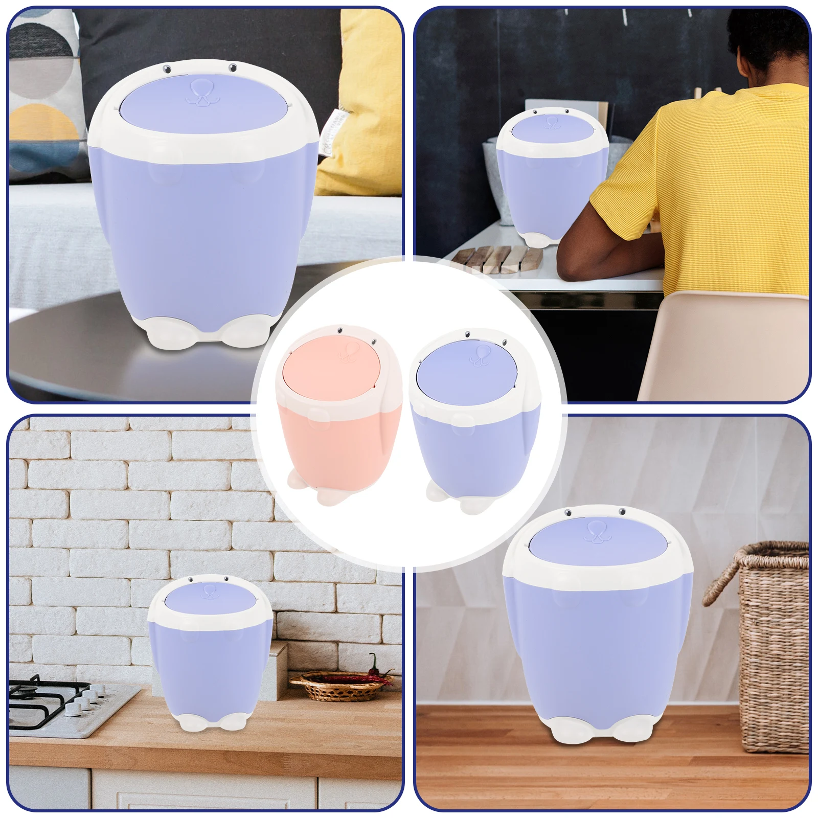 2pcs Plastic Mini Trash Can With Lid Desktop Small Garbage Bin For Office Home Hotel Bedroom Cute Cartoon Design Flip Lid Odor
2pcs Plastic Mini Trash Can With Lid Desktop Small Garbage Bin For Office Home Hotel Bedroom Cute Cartoon Design Flip Lid Odor