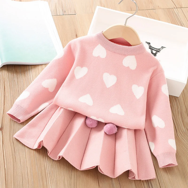 Girls Sweater Set Winter New Stylish Little Girl Heart Knitted Pullover Long Sleeve Fashionable Two-Piece Set
Girls Sweater Set Winter New Stylish Little Girl Heart Knitted Pullover Long Sleeve Fashionable Two-Piece Set