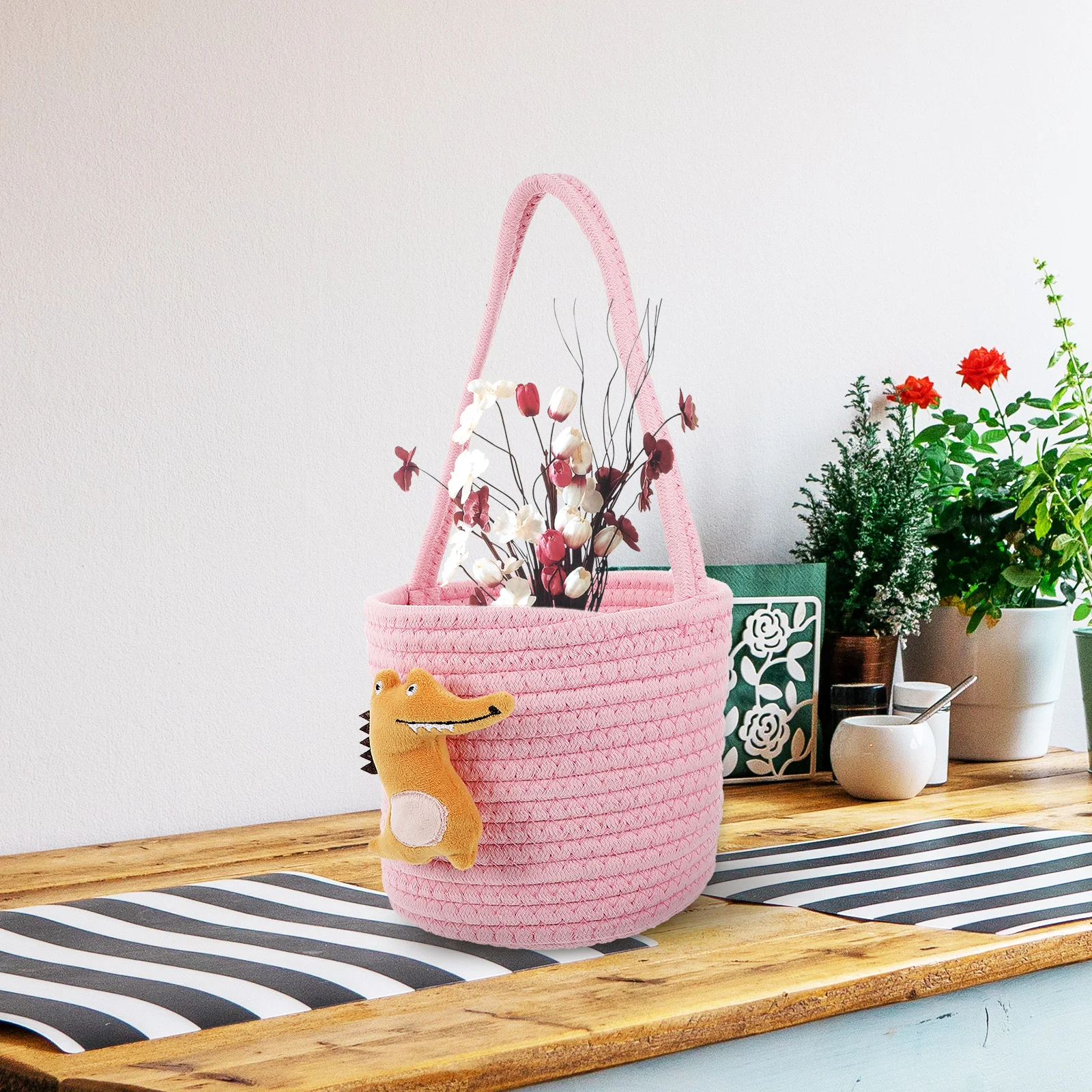Cotton Rope Woven Storage Basket Pink Home Decor Household ganization Baskets With H For Living Room Bedroom Neat
Cotton Rope Woven Storage Basket Pink Home Decor Household ganization Baskets With H For Living Room Bedroom Neat