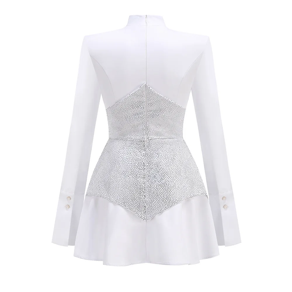 Luxury White Rhinestone Dress Long Sleeve Round Neck A Line Mini Gown for Women Sexy Birthday Party Concert Opera Social Wear
Luxury White Rhinestone Dress Long Sleeve Round Neck A Line Mini Gown for Women Sexy Birthday Party Concert Opera Social Wear