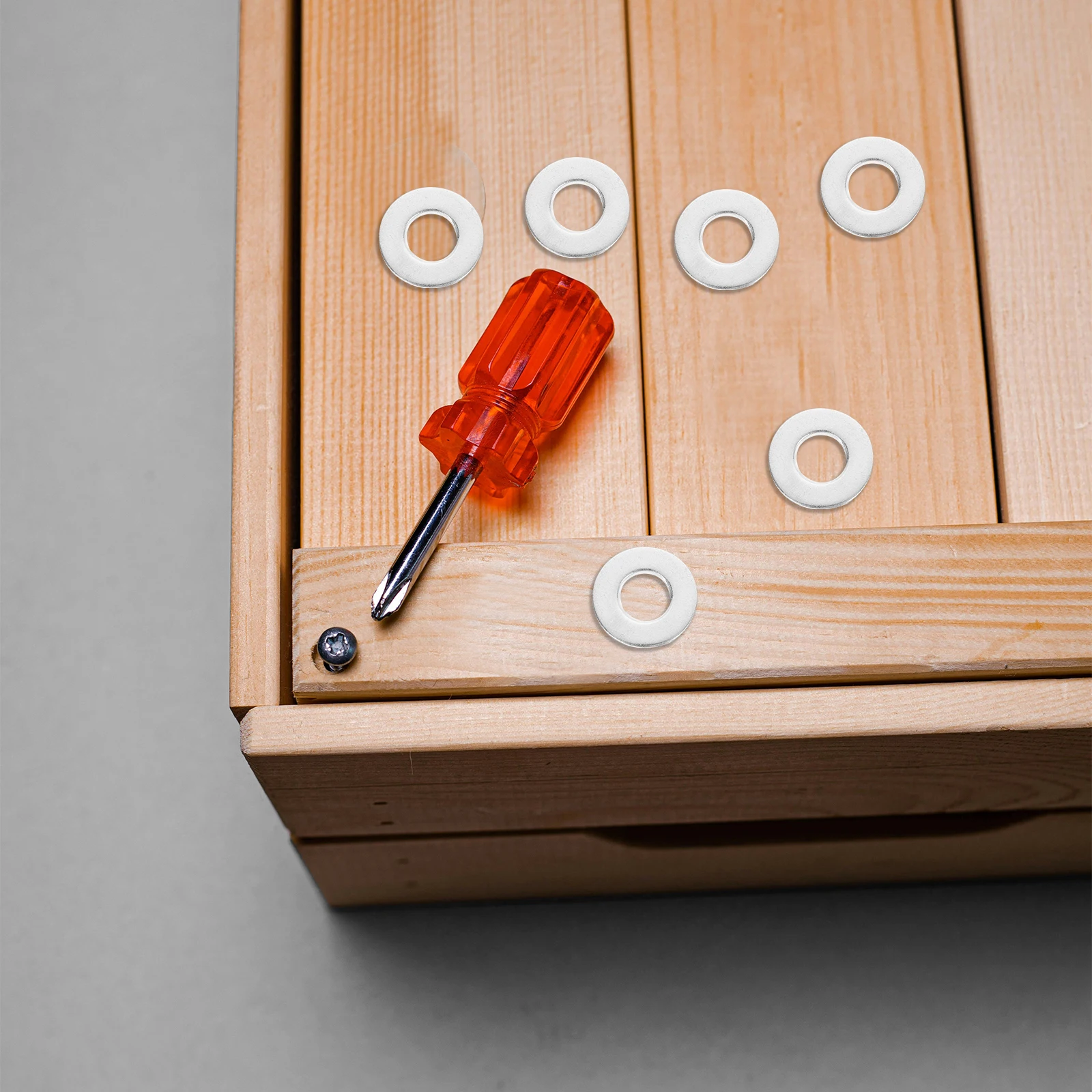 50Pcs Stainless Steel Flat Washers 304 Durable Stable Flat Gaskets for Factory Repair Mechanical Fasteners Kit
50Pcs Stainless Steel Flat Washers 304 Durable Stable Flat Gaskets for Factory Repair Mechanical Fasteners Kit