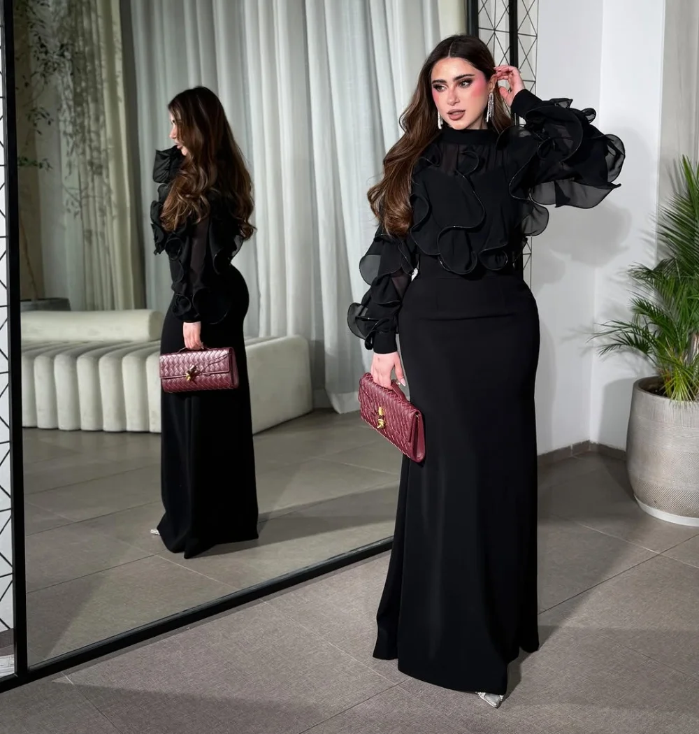 Customized Chinese Style Jersey Pleat Ruffle Trumpet High Collar Long Bespoke Occasion Evening Dresses Matching
Customized Chinese Style Jersey Pleat Ruffle Trumpet High Collar Long Bespoke Occasion Evening Dresses Matching
