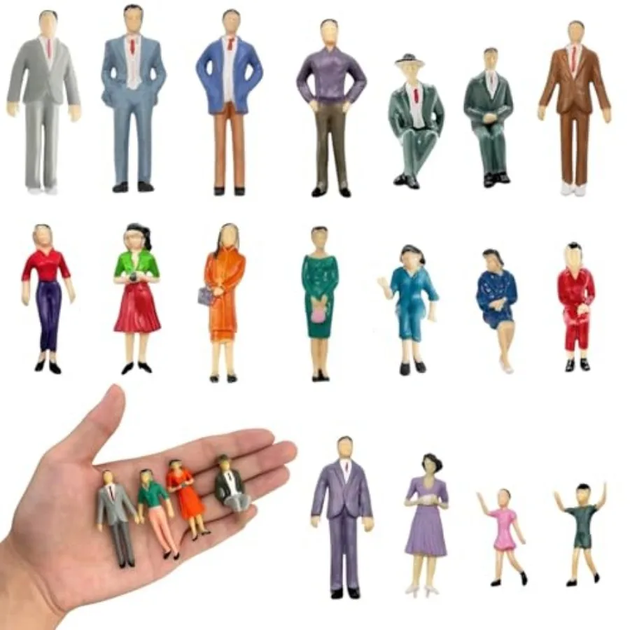 Pcs 1:30 Scale Mini People Figurines Painted Miniature Plastic Figures Sitting and Standing Model Trains Architectural Tiny Peo
Pcs 1:30 Scale Mini People Figurines Painted Miniature Plastic Figures Sitting and Standing Model Trains Architectural Tiny Peo