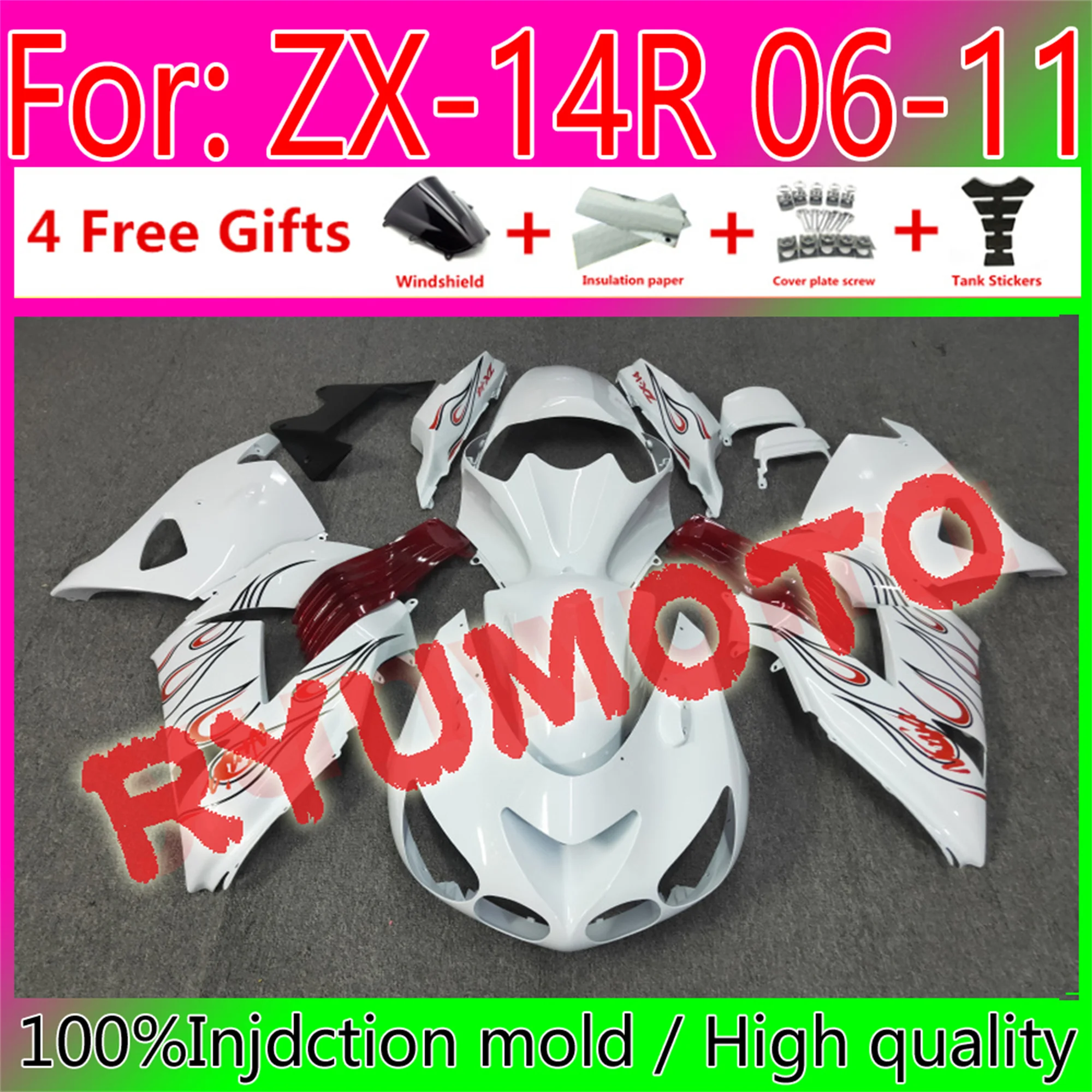 Motorcycle ABS Bodywork Fairings For Kawasaki ZX14R 06 07 08 09 10 11 ZZ-R1400 ZX-14R 2006 2009 2011 Fairing
Motorcycle ABS Bodywork Fairings For Kawasaki ZX14R 06 07 08 09 10 11 ZZ-R1400 ZX-14R 2006 2009 2011 Fairing