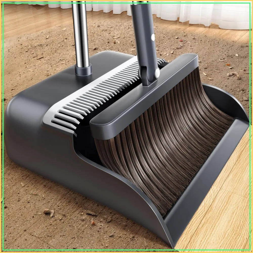 51.6" Long Handle Broom and Dustpan Set with 2 Heads, Pet Hair Comb Teeth for Home Kitchen Office Indoor Outdoor Sweeping
51.6" Long Handle Broom and Dustpan Set with 2 Heads, Pet Hair Comb Teeth for Home Kitchen Office Indoor Outdoor Sweeping