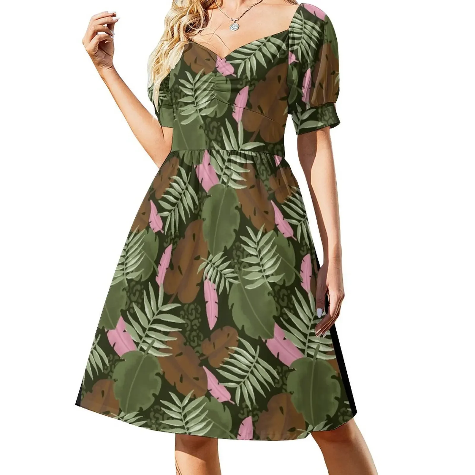 jungle Short-Sleeved Dress Women's summer dresses evening dress woman Women's summer long dress women summer 2025
jungle Short-Sleeved Dress Women's summer dresses evening dress woman Women's summer long dress women summer 2025