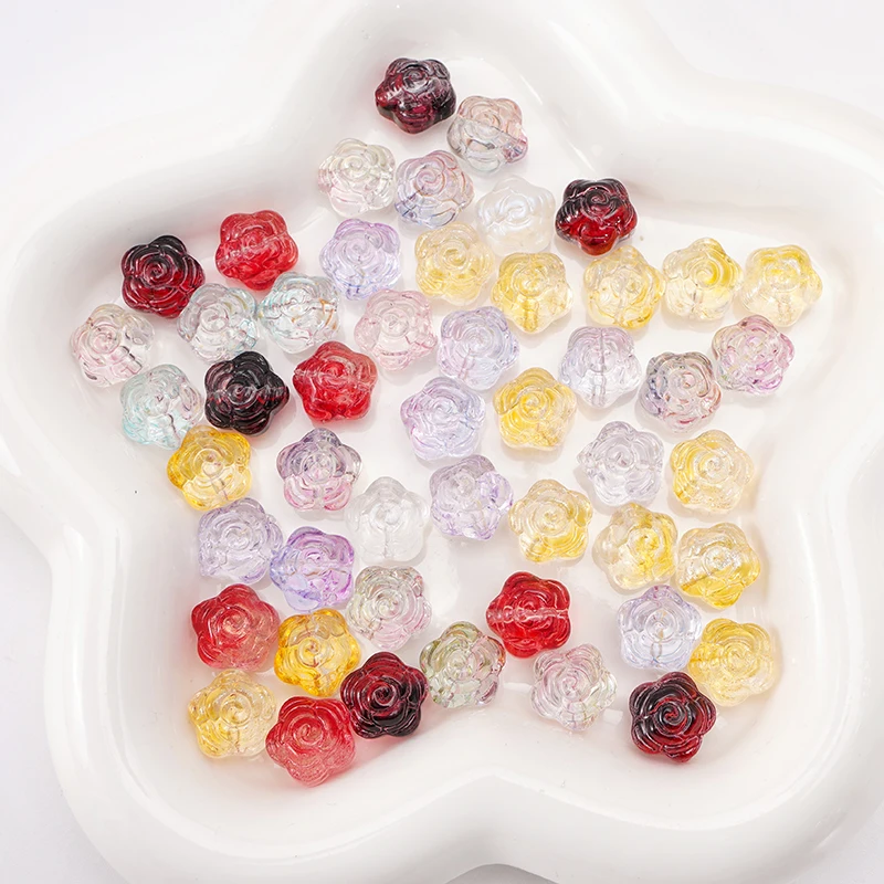 10-30pcs 12mm Multicolor Glass Rose Beads For Jewelry Making Flower Charms Spacer Beads Crafts DIY Bracelet Necklace Accessories
10-30pcs 12mm Multicolor Glass Rose Beads For Jewelry Making Flower Charms Spacer Beads Crafts DIY Bracelet Necklace Accessories