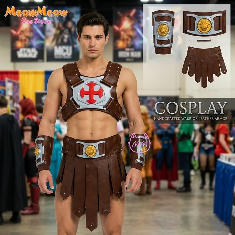 He-Man Masters of Universe Halloween Costume: Men's Roman Gladiator Medieval Warrior Outfit + Arm Guards, Cartoon Movie Cosplay
He-Man Masters of Universe Halloween Costume: Men's Roman Gladiator Medieval Warrior Outfit + Arm Guards, Cartoon Movie Cosplay