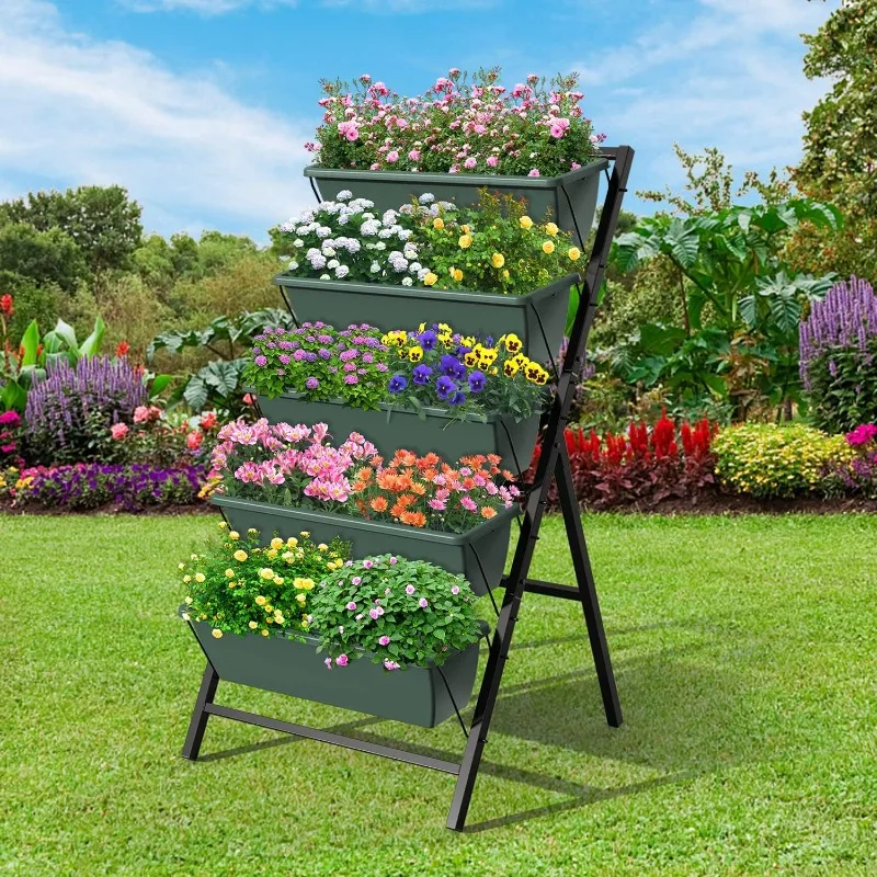 Vertical Garden Planter, 5 Tiers Vertical Raised Garden Bed Metal Elevated Herb Planter Box Vegetable Flower Planters Fo
Vertical Garden Planter, 5 Tiers Vertical Raised Garden Bed Metal Elevated Herb Planter Box Vegetable Flower Planters Fo
