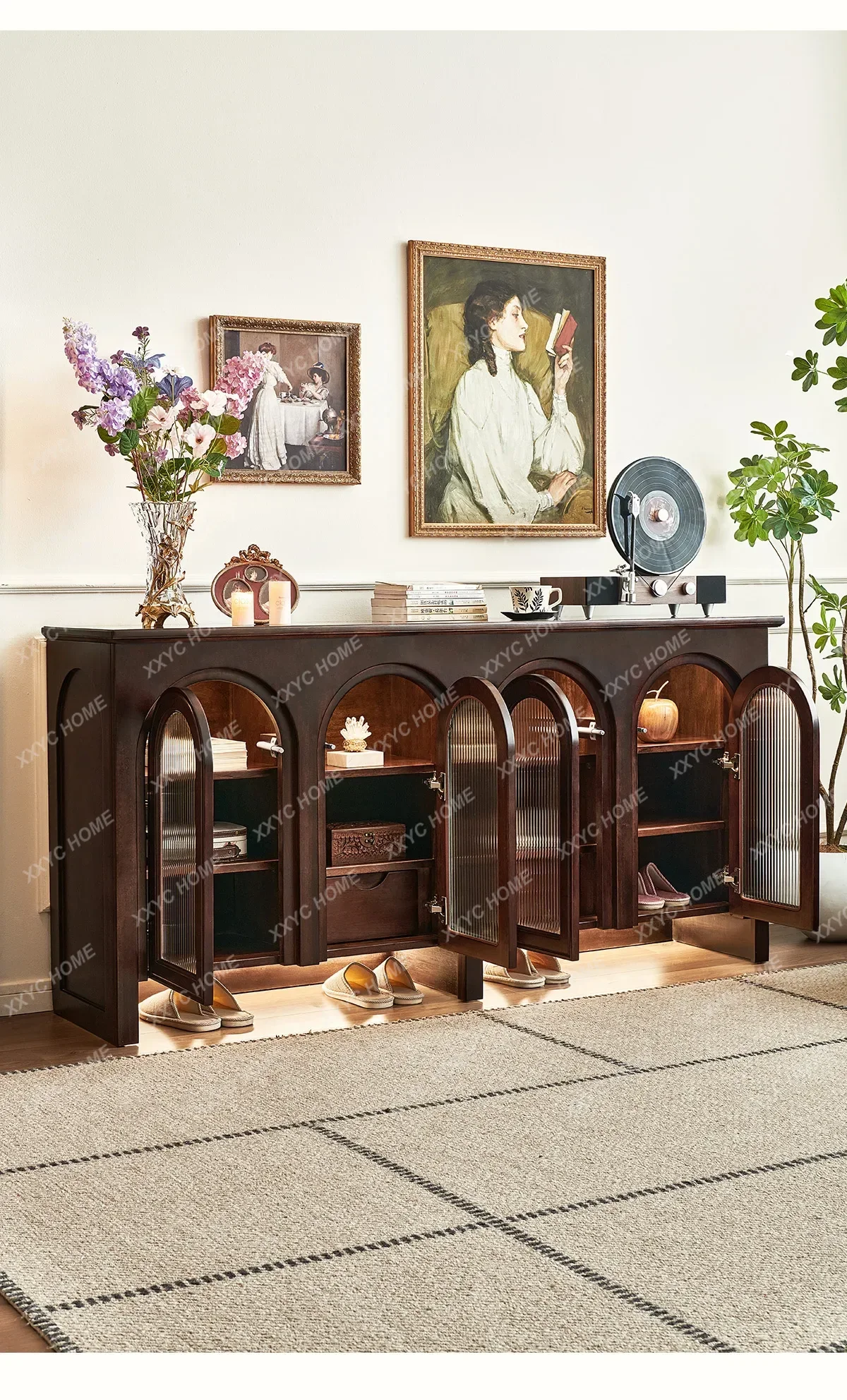 NN Retro style porch cabinet All solid wood with glass with lamp foyer storage Shoe cabinet storage
NN Retro style porch cabinet All solid wood with glass with lamp foyer storage Shoe cabinet storage