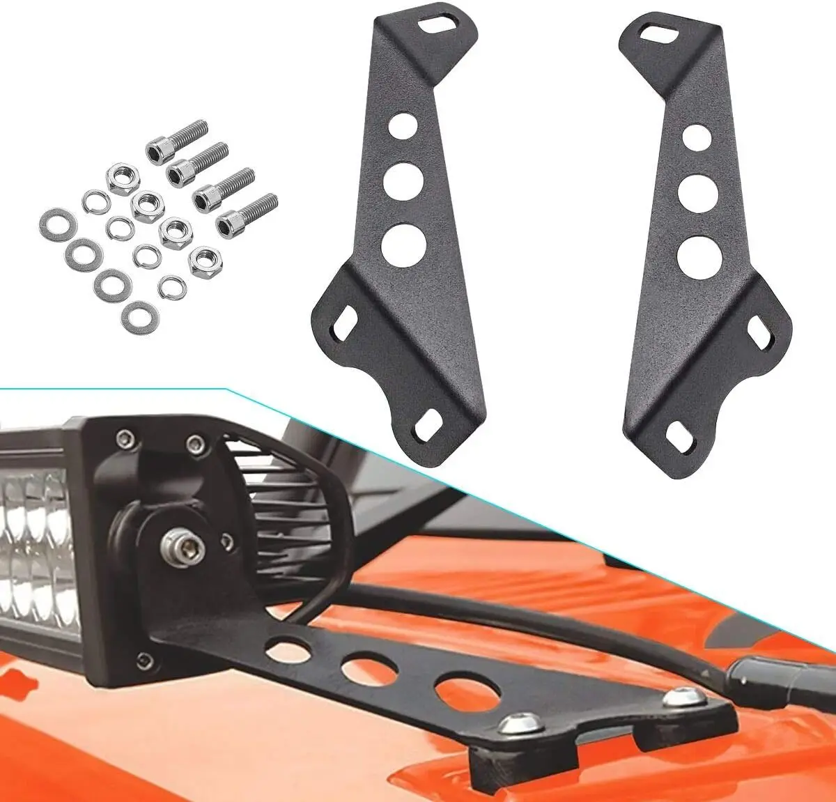Hood Mounting Brackets for 20"-22" LED Work Light Bar fog lights Windshield Hood Mounts Bracket for Jeep Wrangler JK 2007-2017
Hood Mounting Brackets for 20"-22" LED Work Light Bar fog lights Windshield Hood Mounts Bracket for Jeep Wrangler JK 2007-2017