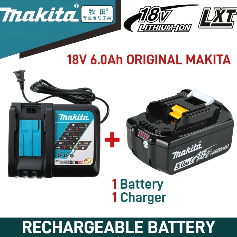 100% Original Makita 6.0Ah for Makita 18V Battery BL1860B BL1850B BL1830B BL1840B BL1860B BL1815B Replacement Lithium Battery
100% Original Makita 6.0Ah for Makita 18V Battery BL1860B BL1850B BL1830B BL1840B BL1860B BL1815B Replacement Lithium Battery